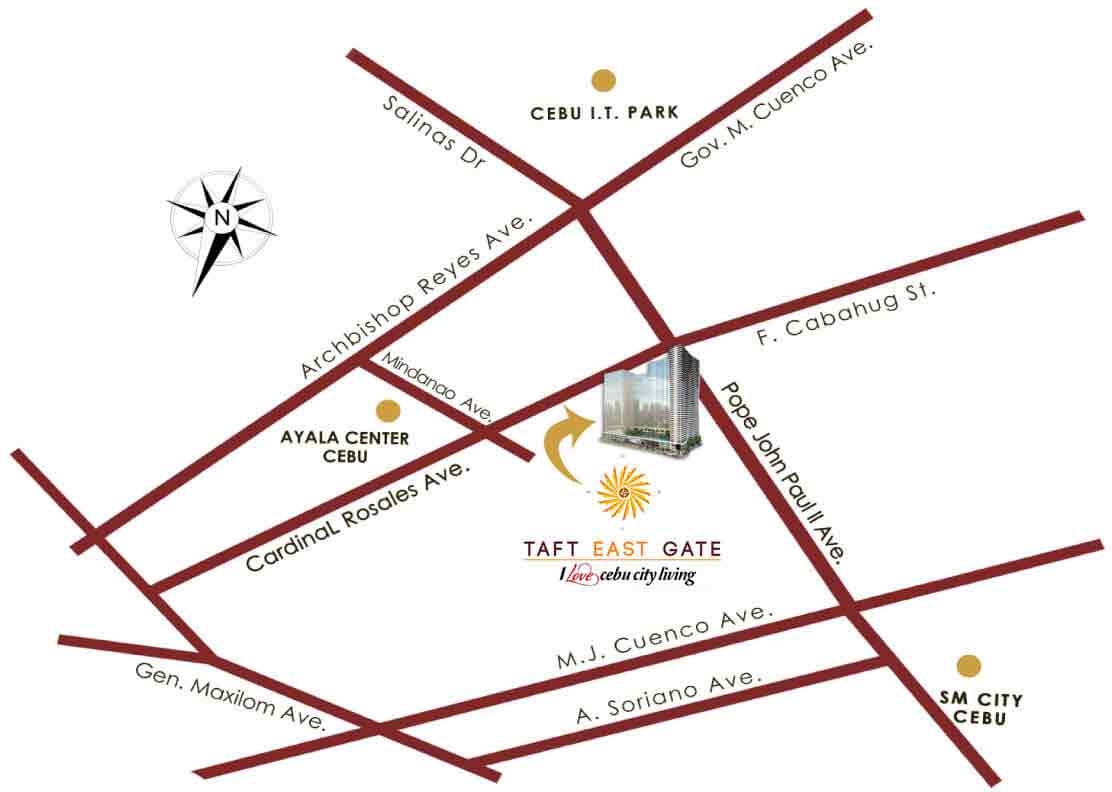 Location & Address of Taft Properties Taft East Gate Cebu City.