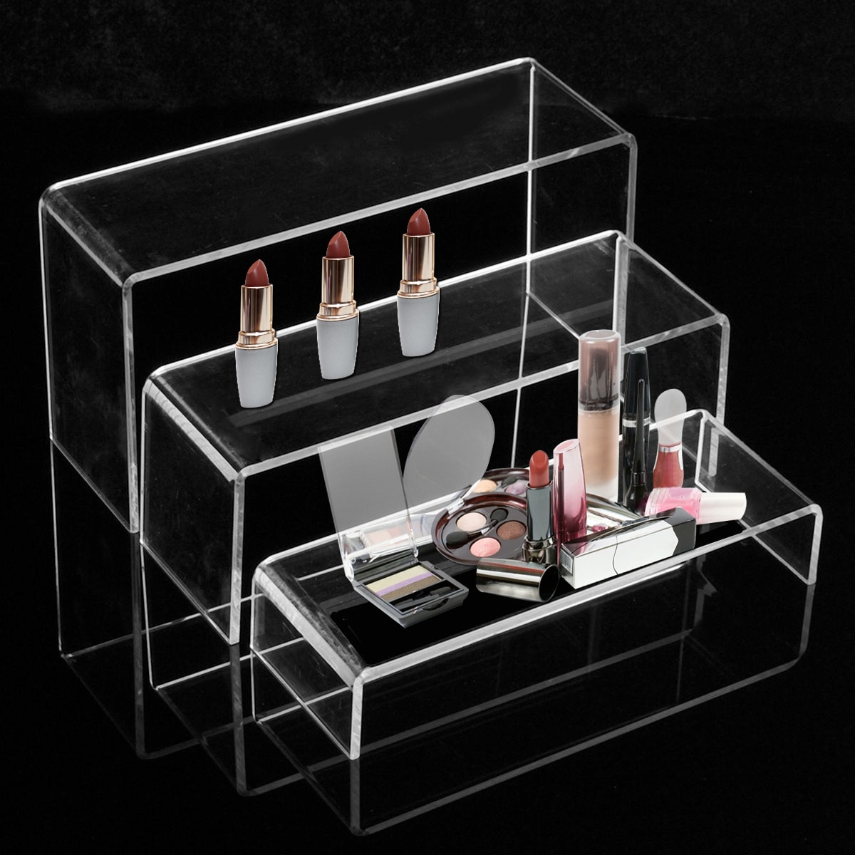 3 Tier Clear Acrylic Display Stand Multifunctional Shoe Storage Rack
