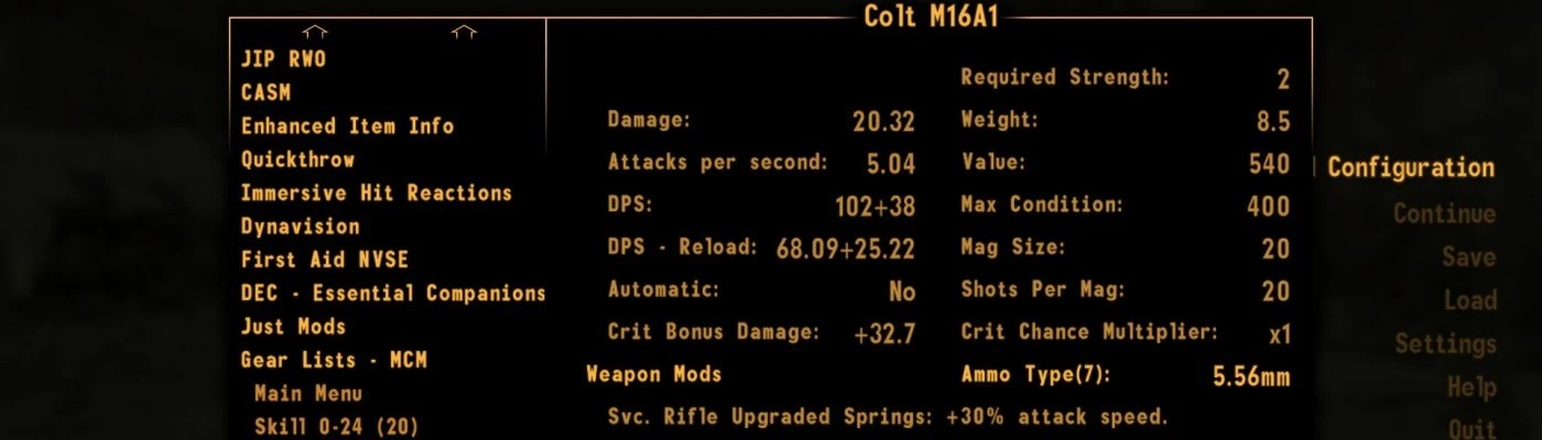 Gear Lists - MCM at Fallout New Vegas - mods and community