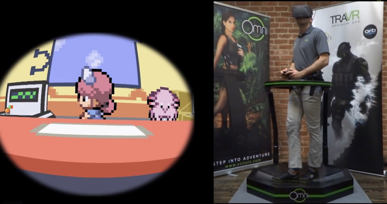 Weirdness Pokémon on Oculus Rift, with a Virtual Reality Treadmill