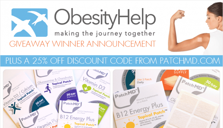 PatchMD Giveaway Winners & Discount ObesityHelp