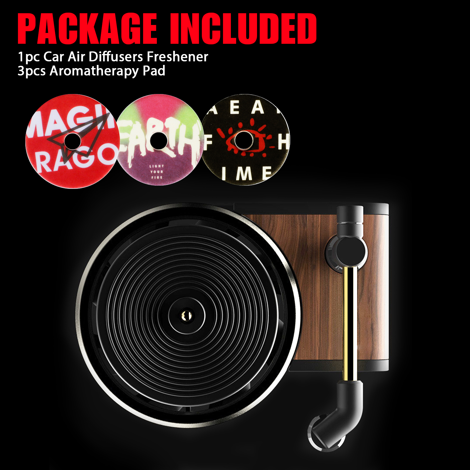 Car Perfume Clip Record Player Air Freshener Aut Vent Fragrance Smell