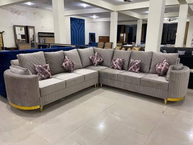6 SEATER SOFA SET_ L SHAPE SOFA SET_ FOR SALE IN FAISALABAD Sofa