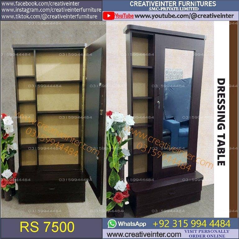 Dressing showcase Cupboard Almari Wardrobe set single Iron Stand