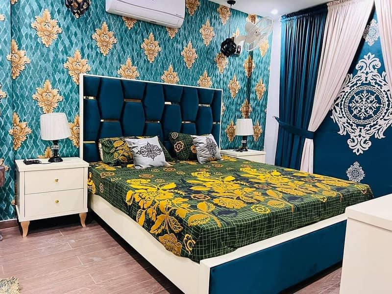 bed set / double bed / dressing table / side table / wooden furniture