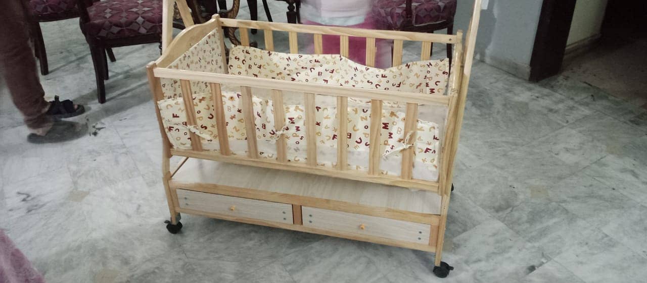 Baby wooden cot cum swing new Beds 1080782268