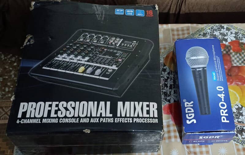 Professional audio mixer and mic with input or output device Audio