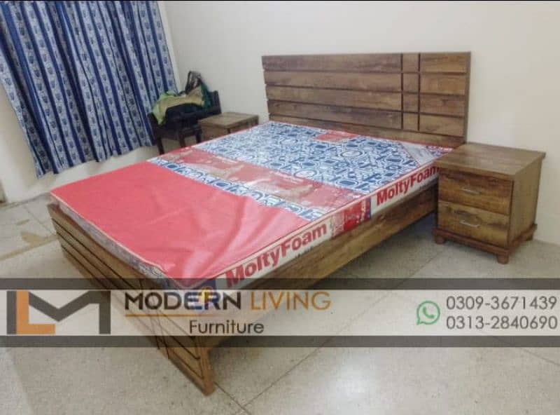 King size bed with 2 side tables best quality in your choice colours