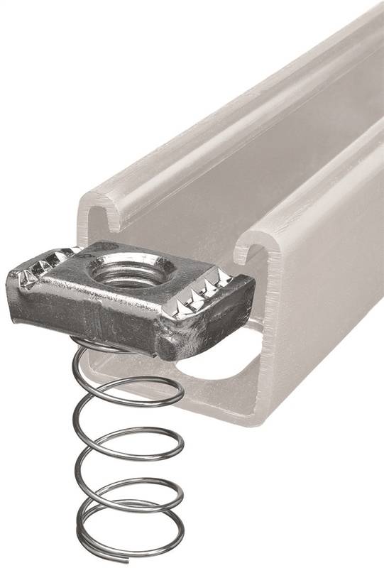 Superstrut ZA1001/4EG10 Spring Nut, 1/4 in, 12 ga Steel, ElectroGalvanized