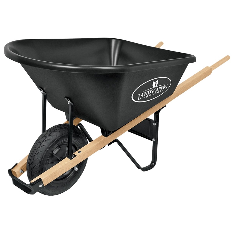 Landscapers Select Contractor Wheelbarrow Kit, 6 cuft Volume, Poly, 1