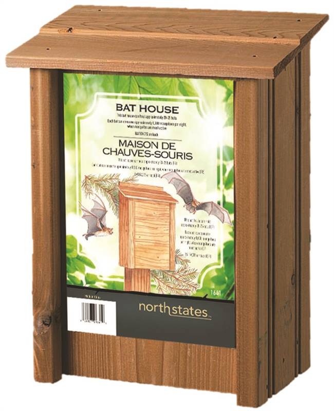 North States 1641 Bat House, 9 in W, 51/4 in D, 12 in H, Cedar Wood