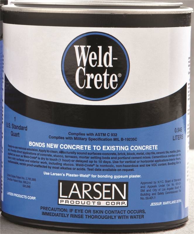 WeldCrete WCQ06 Concrete Bonding Agent, 1 qt, Pail, Pink, Liquid