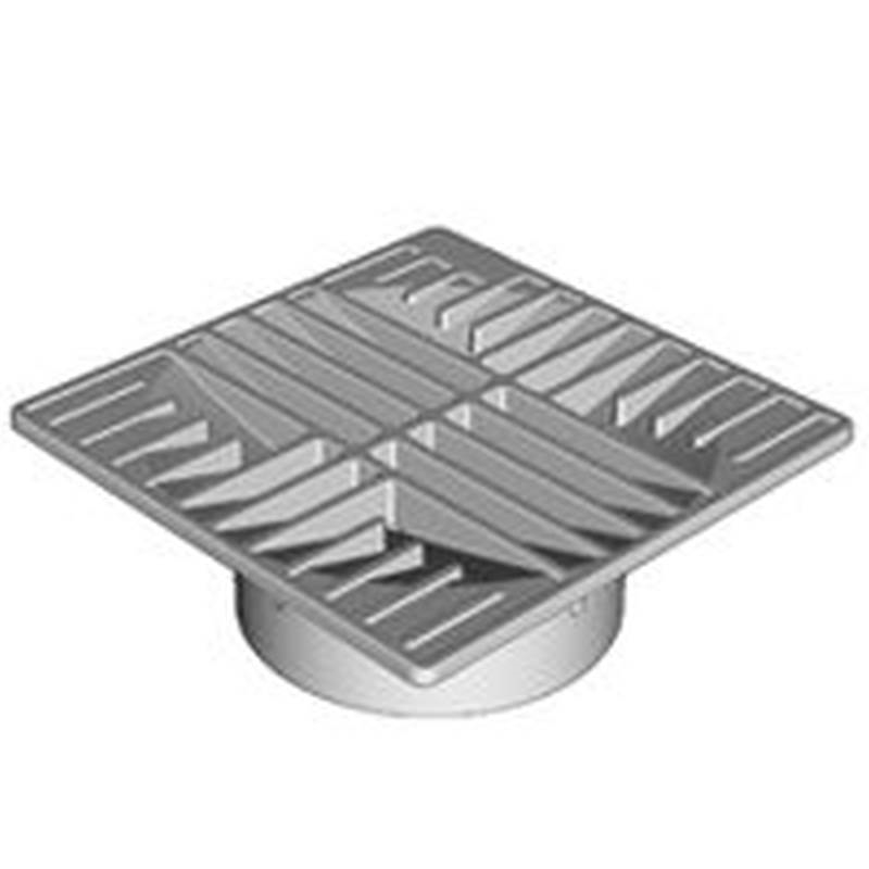Draintech 0642SDB Square Drain Grate, 6 in Dia, 0 60 psi, For Use