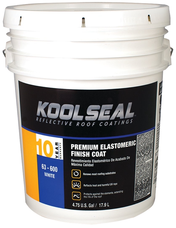 Kool Seal KST06360020 Elastomeric Roof Coating, 5 gal, Liquid, White