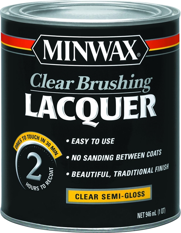 Minwax 15505 Oil Based Brushing Lacquer, 1 qt, 125 sqft/qt, Clear