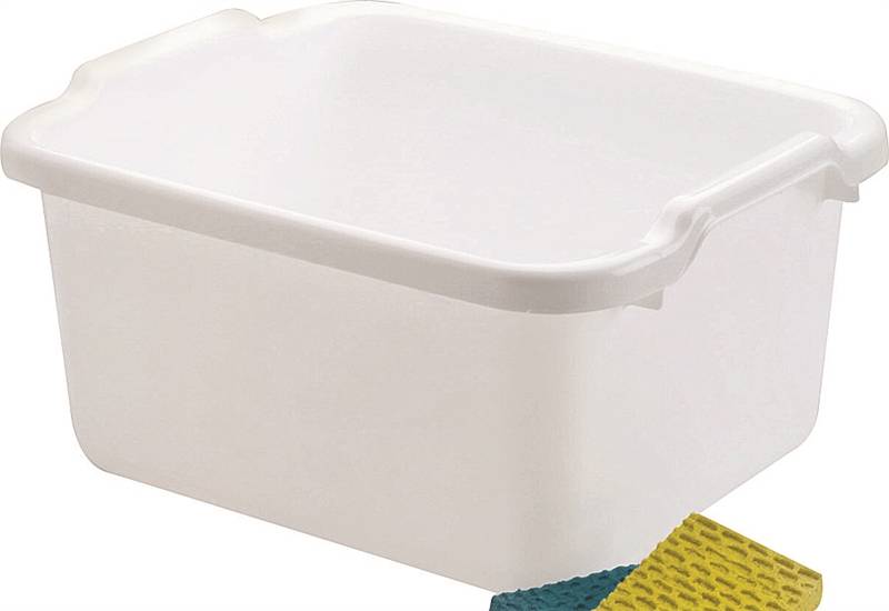 Rubbermaid 2970ARWHT Dish Pan, 15.6 qt Capacity, 15.23 in W x 7.8 in L
