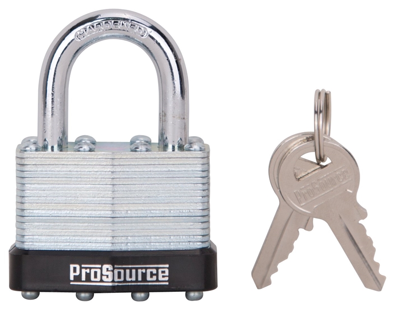 ProSource HD000283L Padlock, Standard Shackle, 9/32 in Dia Shackle, 11/4 in H Shackle, Steel