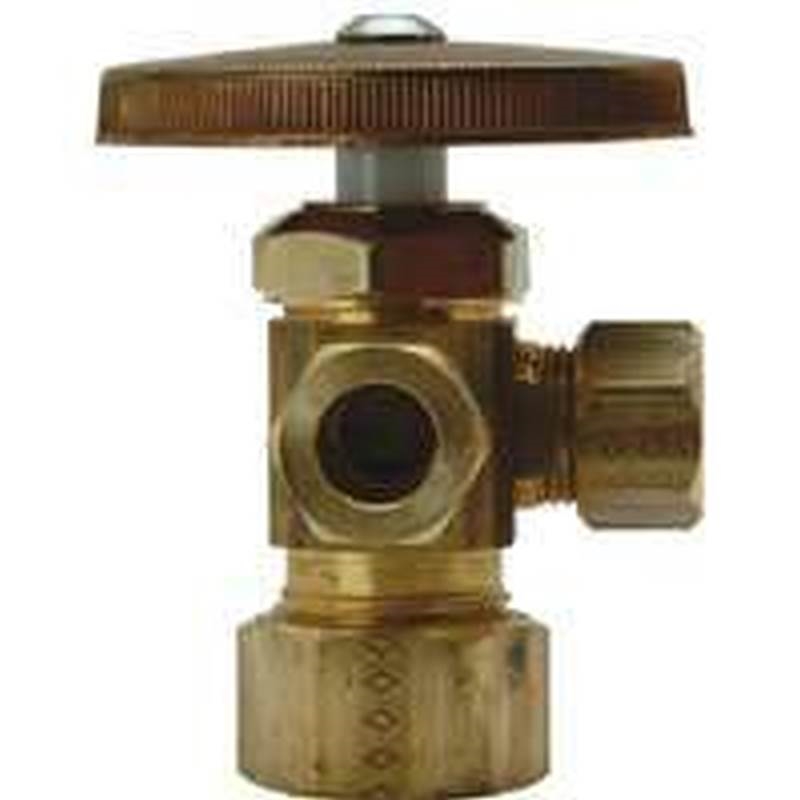 BrassCraft CR1901LRX R1 Dual Outlet MultiTurn Stop Valve, 1/2 X 3/8 X 3/8 in, Compression, 125