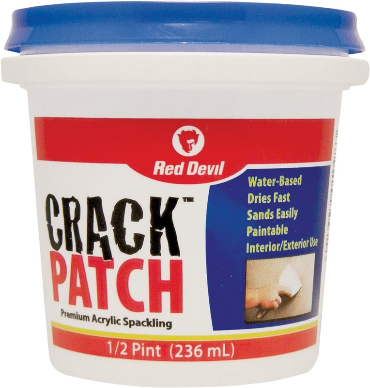 Red Devil Crack Patch Premium Acrylic Spackling, 1/2 pt, Tub, Slightly