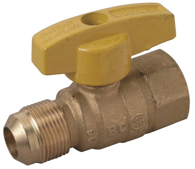Brass Craft PSSC60 Quarter Turn Gas Ball Valve, 3/4 X 5/8 in, Flared X
