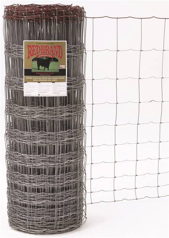 Red Brand 70092 Field Fence, 330 ft L, 54 in H, 141/2 Gauge, Steel