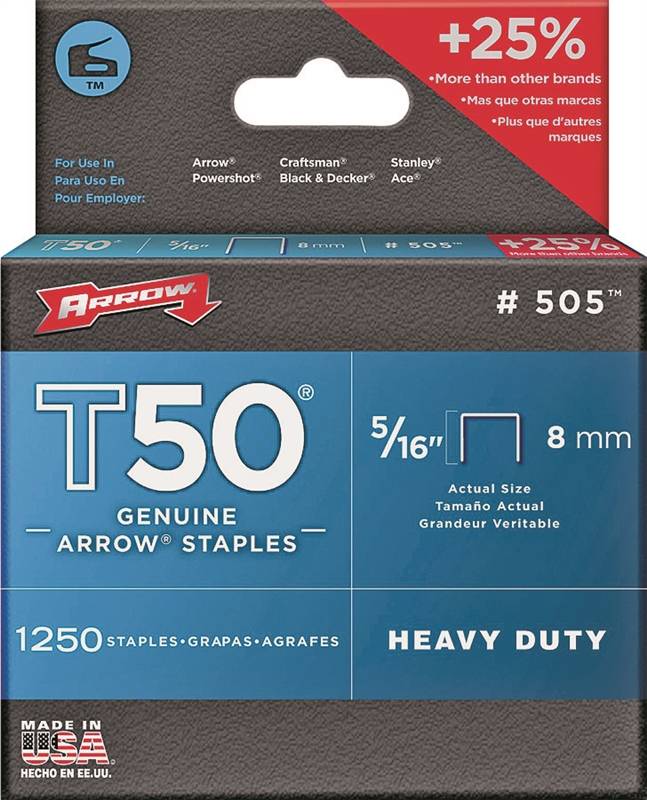 STAPLES T50 5/16 LEG 1250PK Case of 4