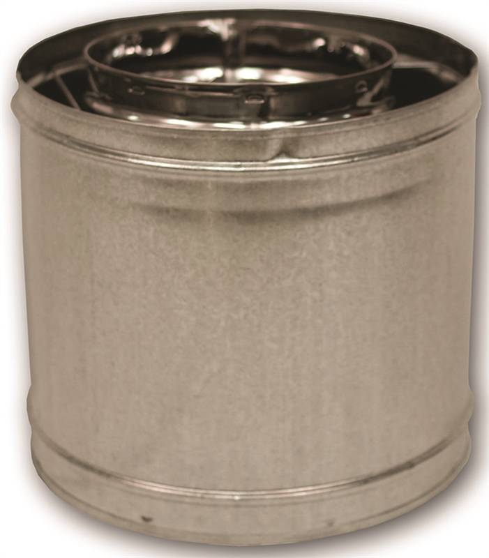 Comfort Flame 128DM Chimney Pipe, 123/8 in OD, 12 in L, Galvanized Steel