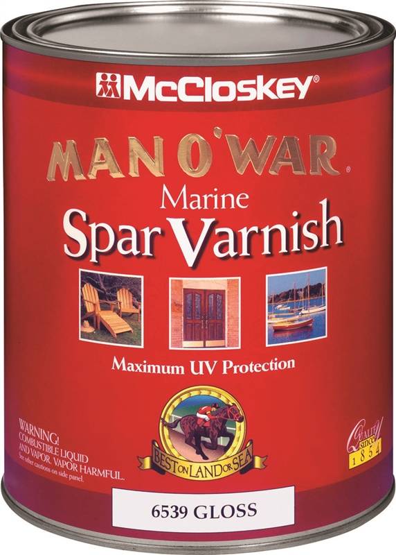 McCloskey Man O'War 080.0006539.005 Marine Spar Varnish, Gloss, Clear, 1 qt