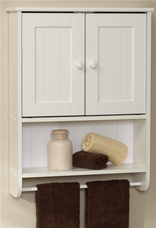 Zenna Home Cottage 9114W Bathroom 2Door, 1Shelf, Wood, White