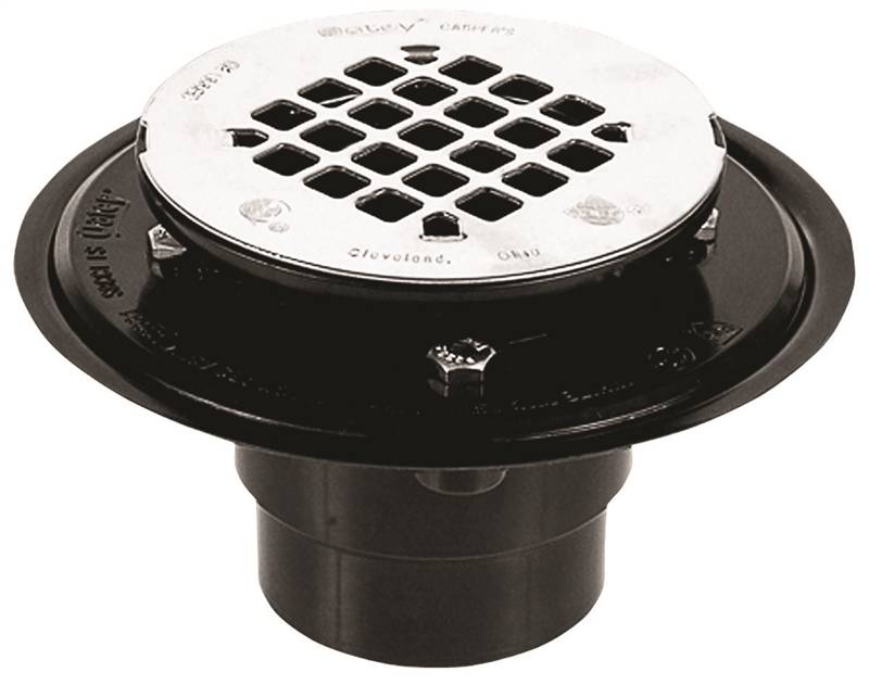 Oatey 42261 Shower Drain, ABS, Black, For 2 in, 3 in Pipes