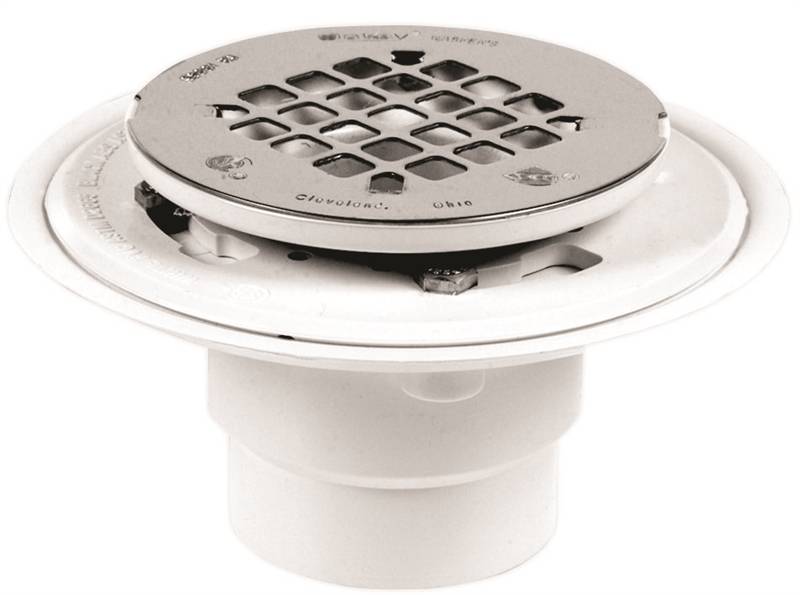Oatey 130 Shower Drain With Round Stainless Steel SnapTite Strainer, 2