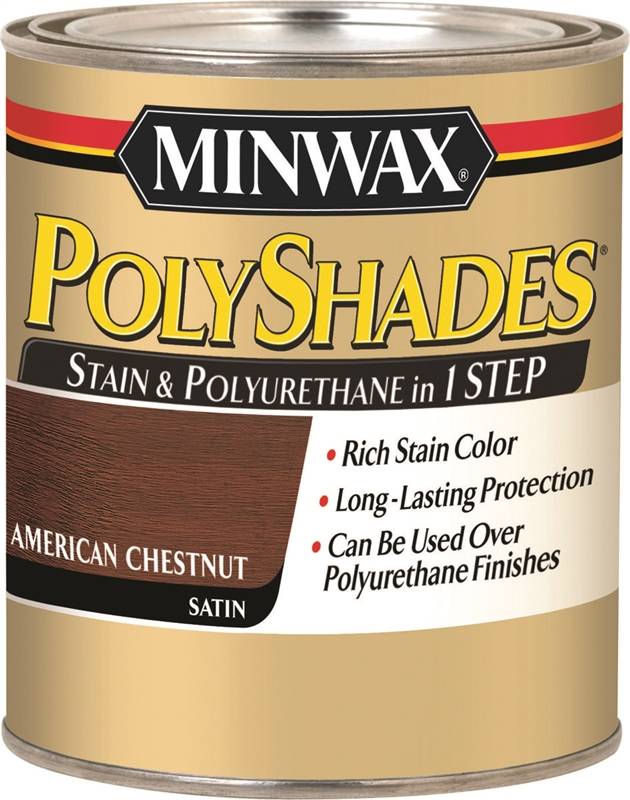 PolyShades 61375 One Step Oil Based Wood Stain and Polyurethane, 1 qt