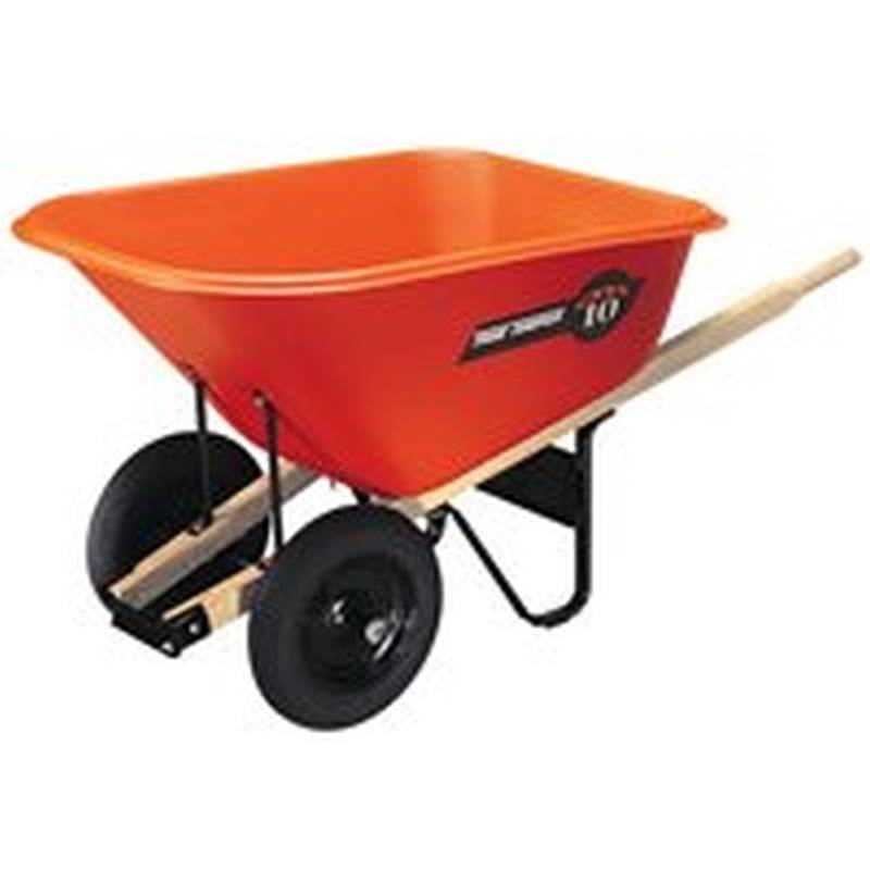 True Temper BP10 Wheelbarrow, 10 cuft, 2 Wheel, Orange