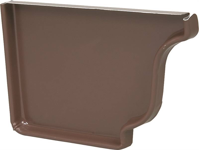 Amerimax 2520519 Gutter End Cap, 5 in L, Aluminum, Brown, For 5 in K