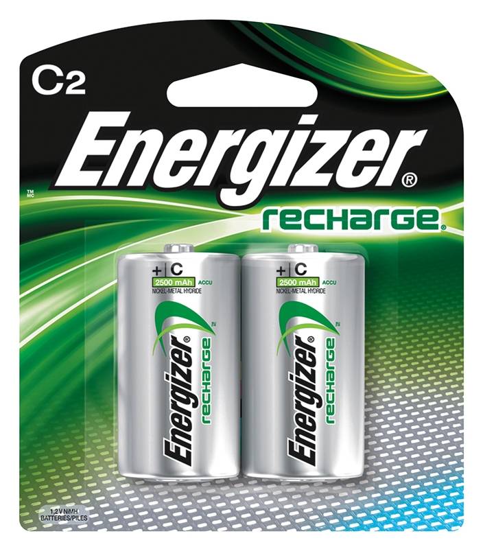 Energizer NH35BP2 Rechargeable Battery, 1.2 V Battery, 2500 mAh, C