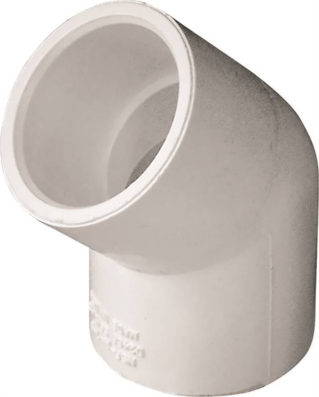 Genova 30607 Pipe Elbow, 45 deg, 3/4 in, Slip, SCH 40, PVC