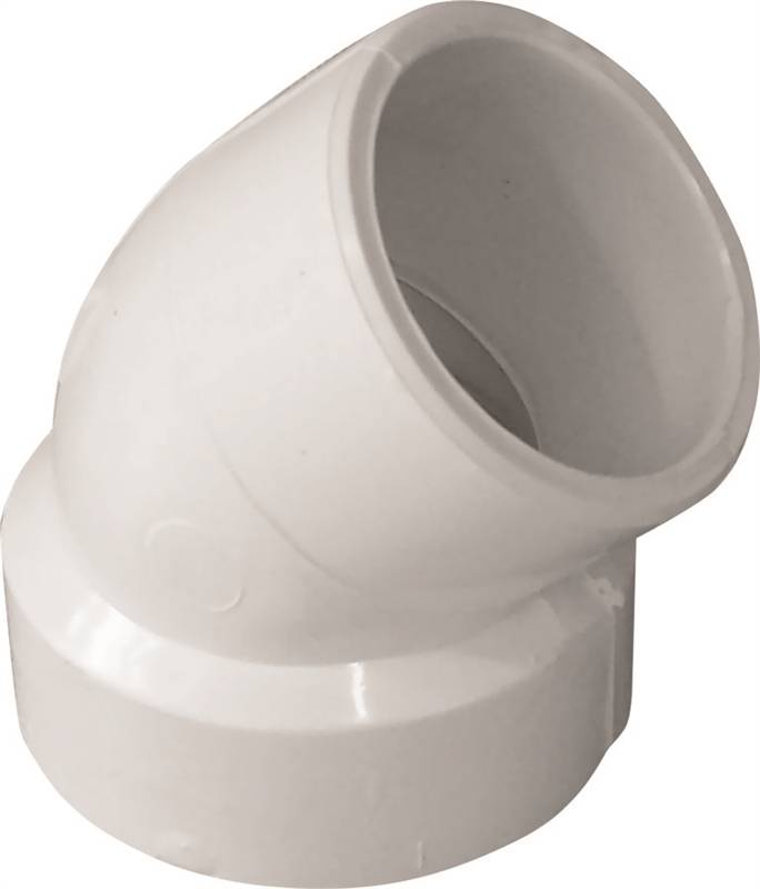 Canplas 192421P Pipe Elbow, 11/2 in, Hub x Spigot, 45 deg Angle, PVC
