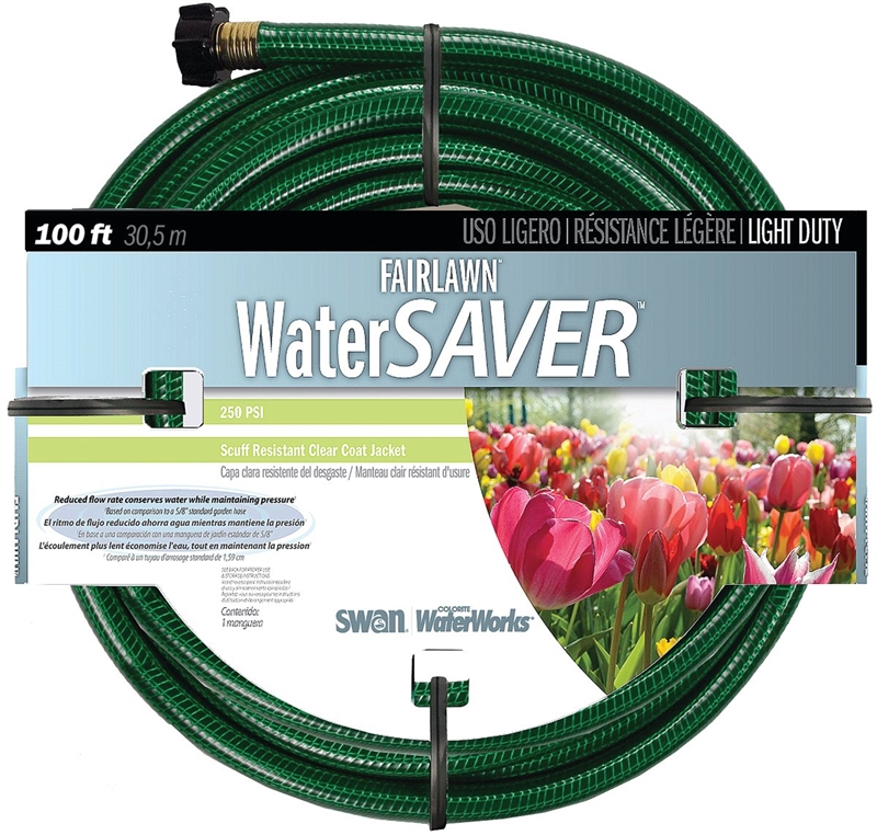 Swan Fairlawn Water Saver Light Duty Garden Hose, 1/2 in ID 100 ft L