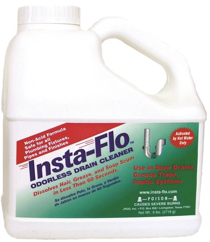 InstaFlo IS600 Drain Cleaner, Solid, 6 lb Bottle 4 Pack