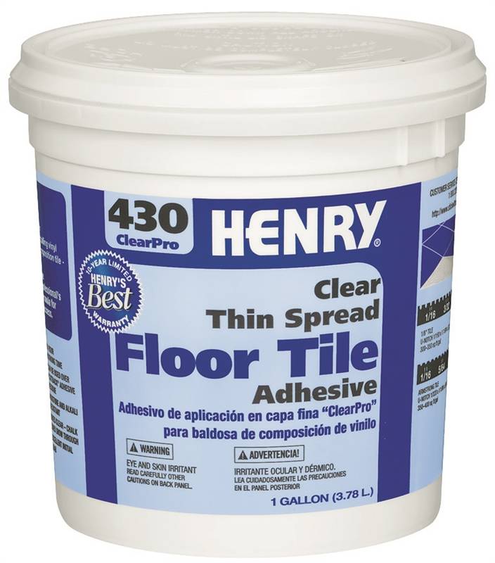 Henry 430 ClearPro Thin Spread Floor Tile Adhesive, 1 gal, Container
