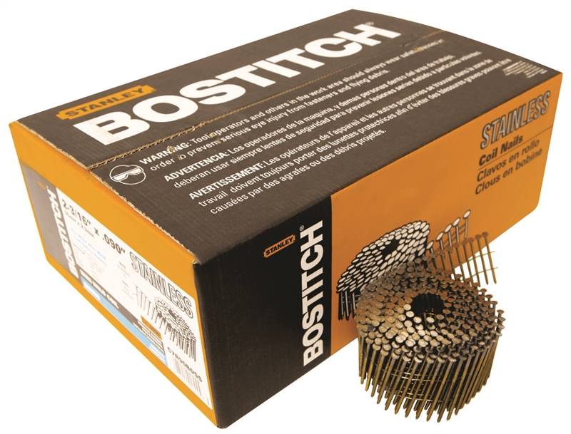 Bostitch C7R90BDSS Siding Nail, 23/16 in L, Stainless Steel, Ring