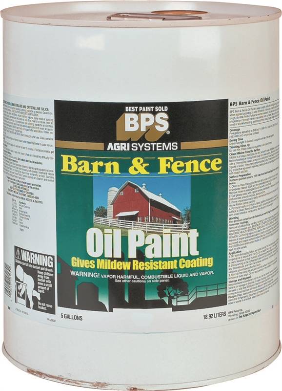 Valspar 018.314575.008 Barn and Fence Paint, White, 5 gal Pail