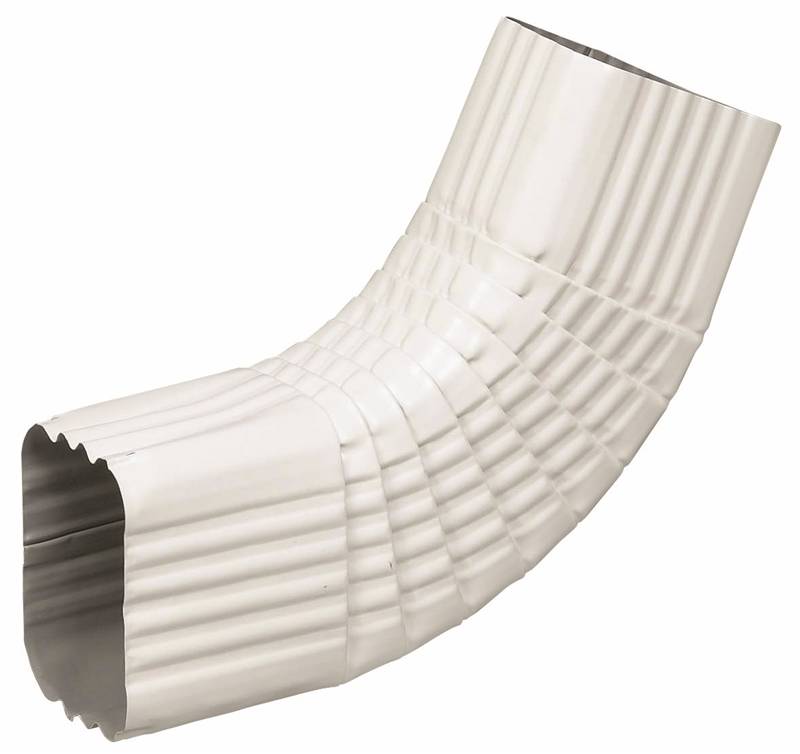 Amerimax 27065 Type B Square Corrugated Side Gutter Elbow, 75 deg, White