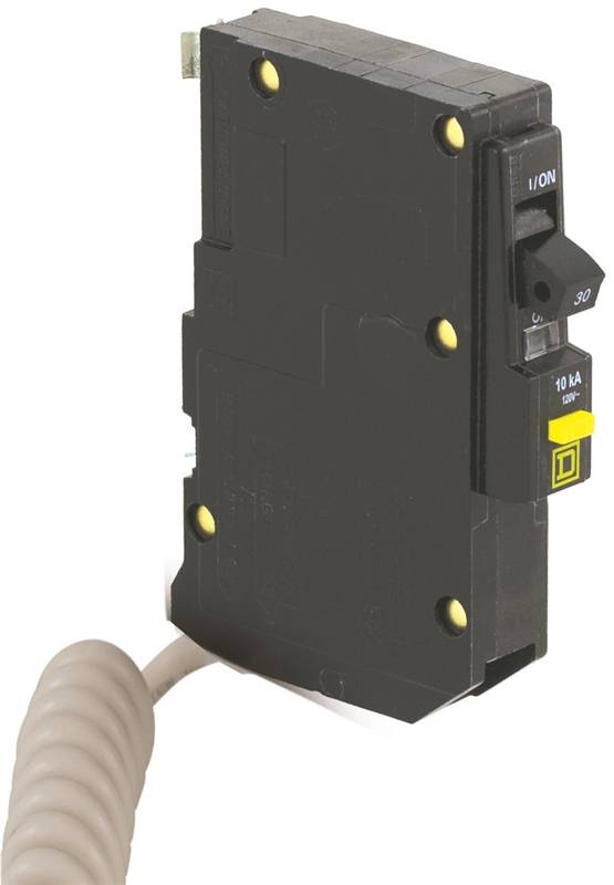 Square D QO QO130GFI Circuit Breaker, Mini, 30 A, 1 Pole, 120 V, Fixed