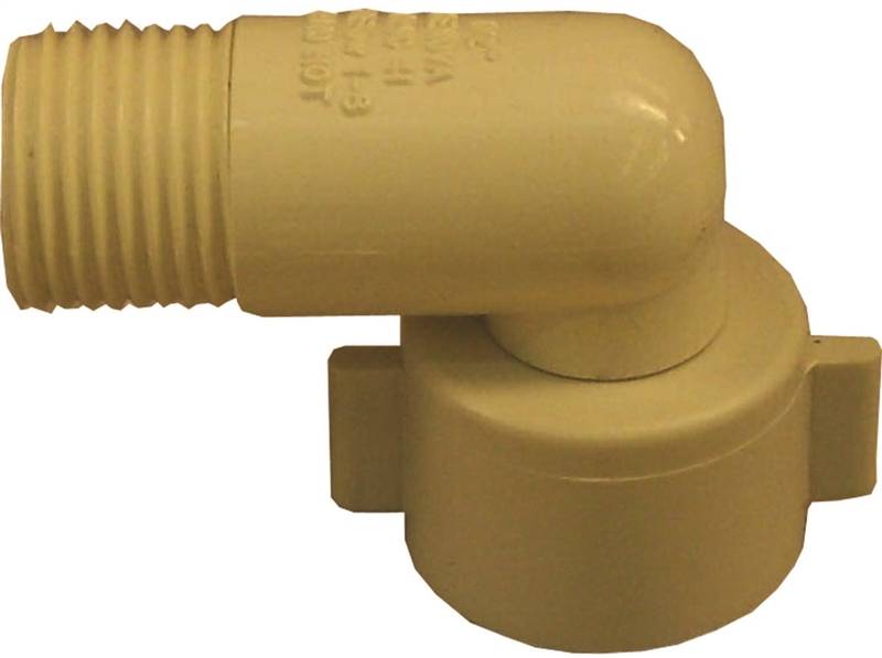 Genova 500 Swivel Pipe Elbow, 90 deg, 1/2 in, Male, CPVC