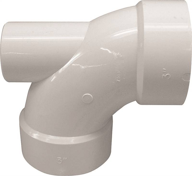 Genova 73032 Low Heel Inlet DWV Pipe Elbow, 90 deg, 3 x 3 x 2 in, Hub