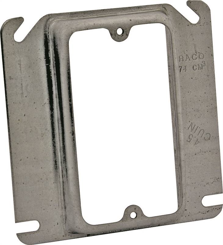 Raco 8768 MudRing Raised Square Electrical Box Cover, 4 in L x 4 in W