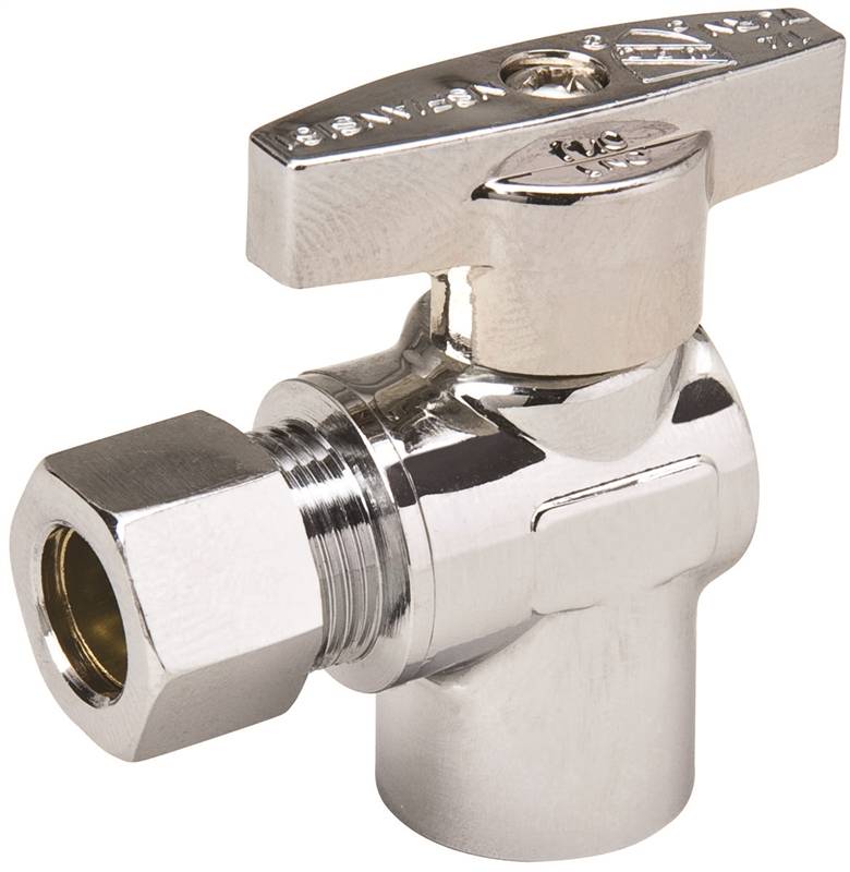 B&K Proline 1/4 Turn Angle Stop Valve, 1/2 X 3/8 in, Sweat X