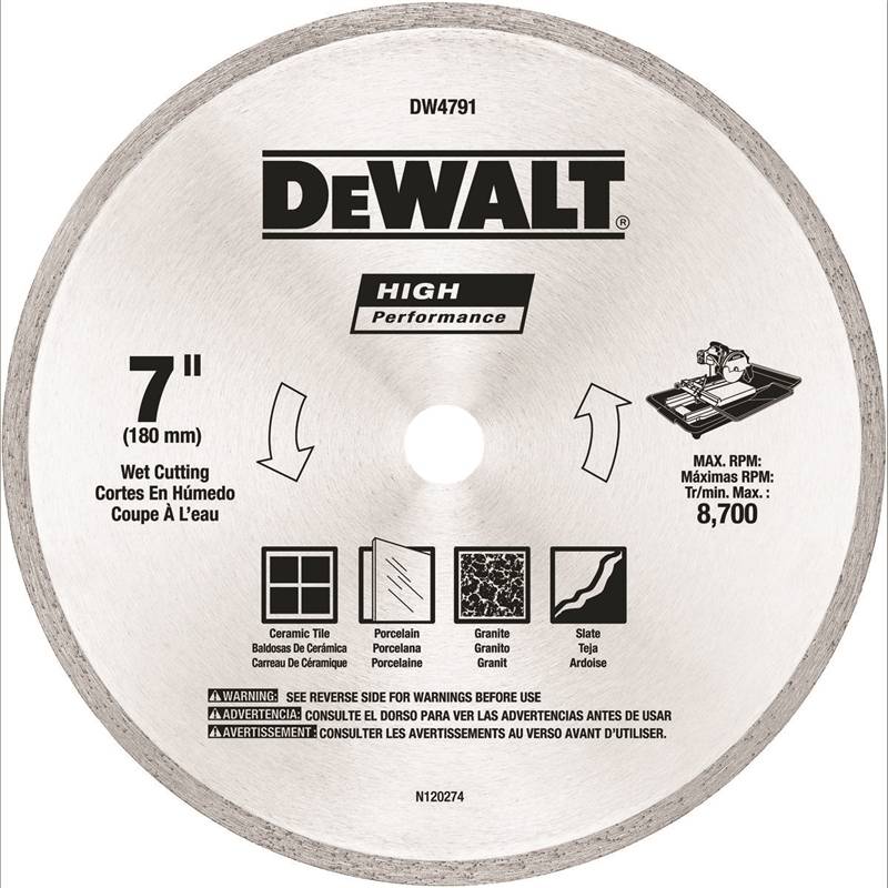 Dewalt DW4791 Circular Saw Blade, 7 in Dia x 0.06 in T