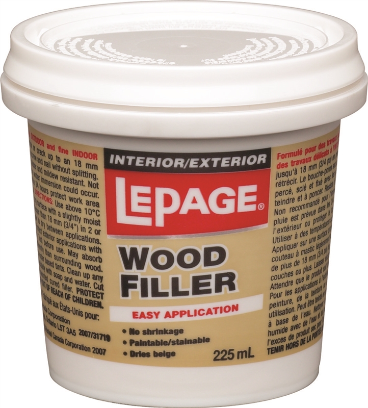 Lepage 462072 Wood Filler, Interior/Exterior Plastic Tub, 225